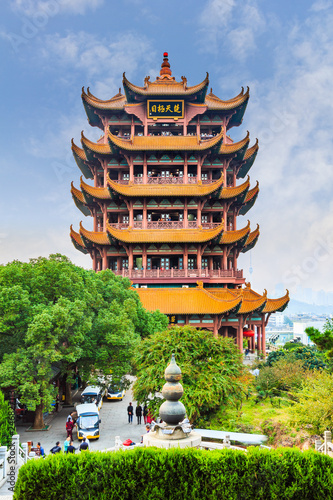 Tableau sur toile Yellow Crane Tower in Wuhan, China