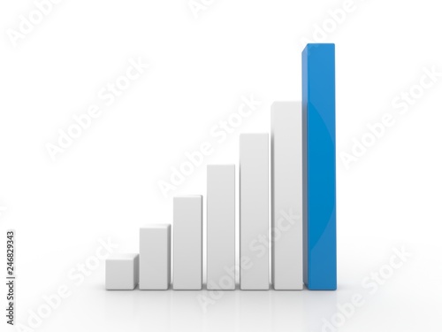 Free Download 3d illustration of business graph isolated on white background - GFXLoad