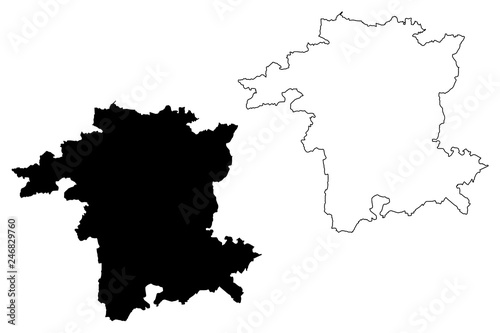 Worcestershire (United Kingdom, England, Non-metropolitan county, shire county) map vector illustration, scribble sketch Worcs map