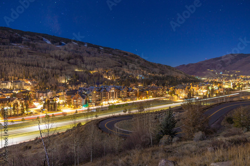 Vail, Colorado - long exposure of traffic light trails
