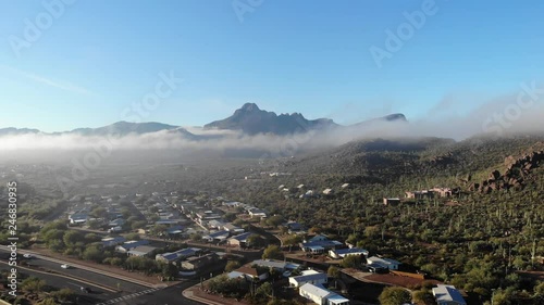 Clouds through Twin Peaks Mountains in Arizona
