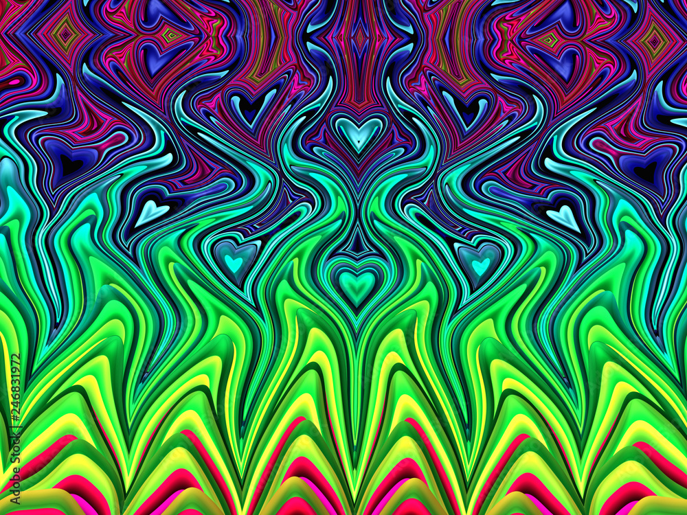 Obraz premium Beautiful abstract cover for art projects, cards, business, posters. . 3D illustration, computer-generated fractal