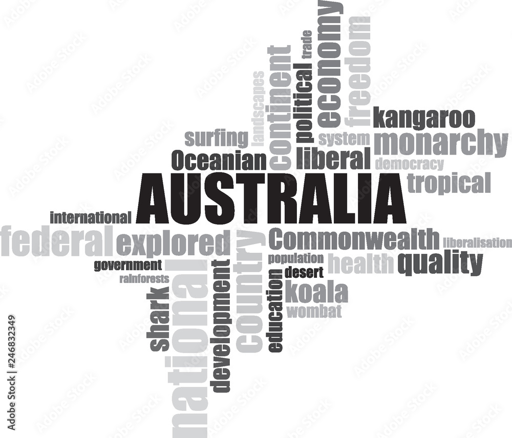 AUSTRALIA lettering illustration AUSTRALIA lettering illustration