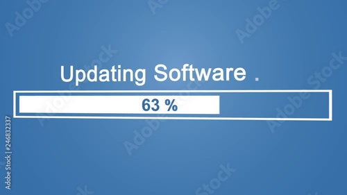 Update Software Process Animation Animation on Blue Background photo