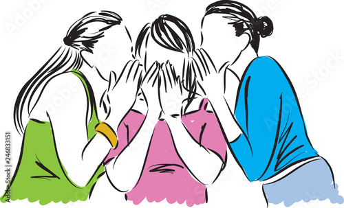 women telling gossip illustration