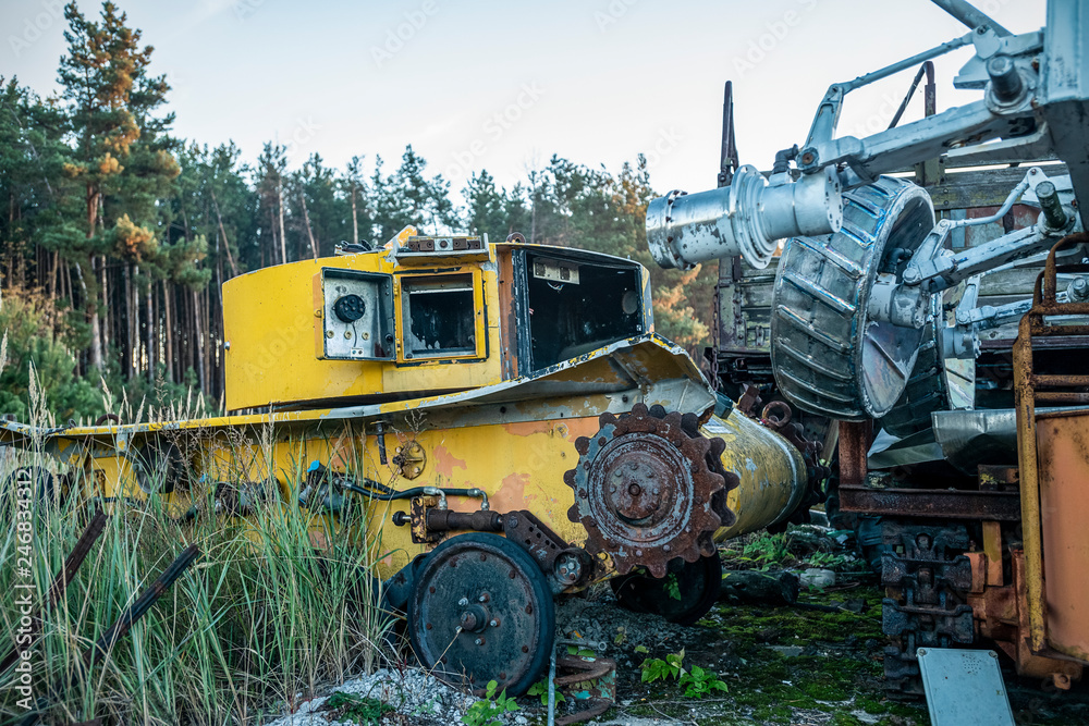 abandoned radioactive moon buggy that participated in the liquidation of the accident.