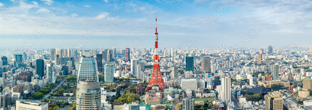 Wunschmotiv: Tokyo Panorama mit Tokyo Tower, Japan #246835157