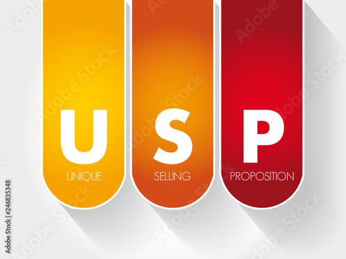 USP - Unique Selling Proposition acronym, business concept background