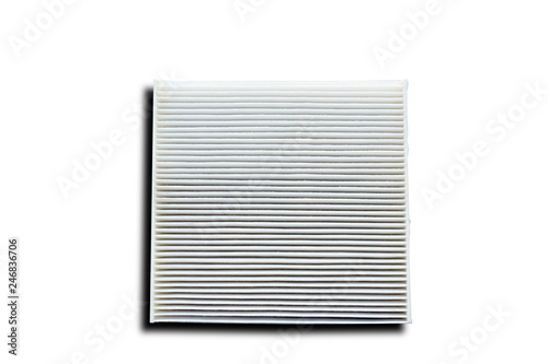 the engine air filter on white background isolated