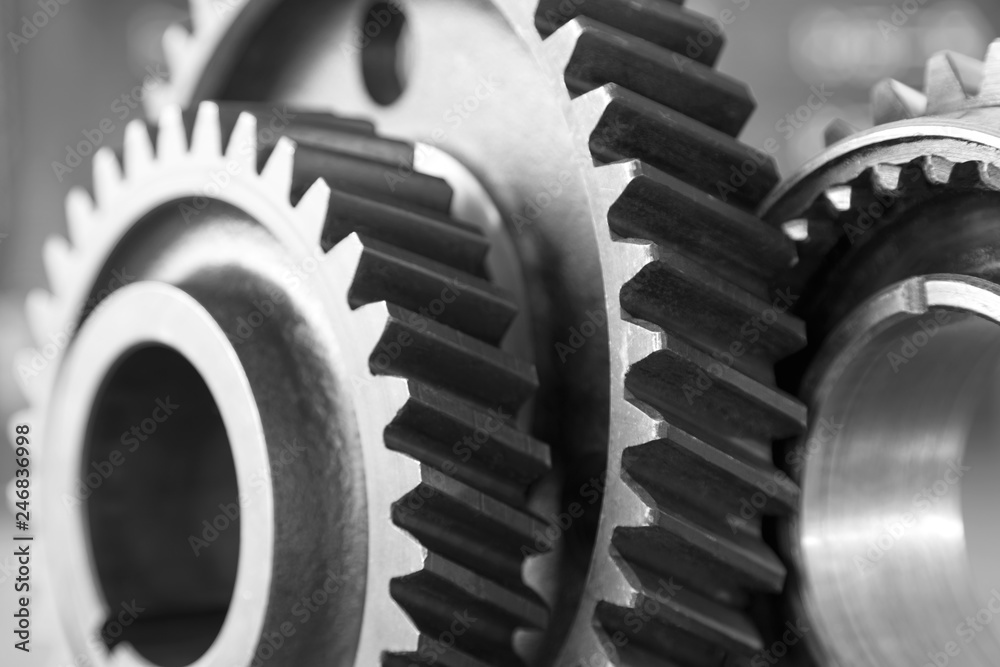 engine gear wheels, industrial background engine gear wheels, industrial background