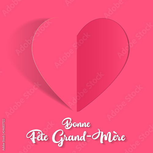 Bonne fête grand-mère - à forme de coeur avec salutation. Bonne fête grand-mère