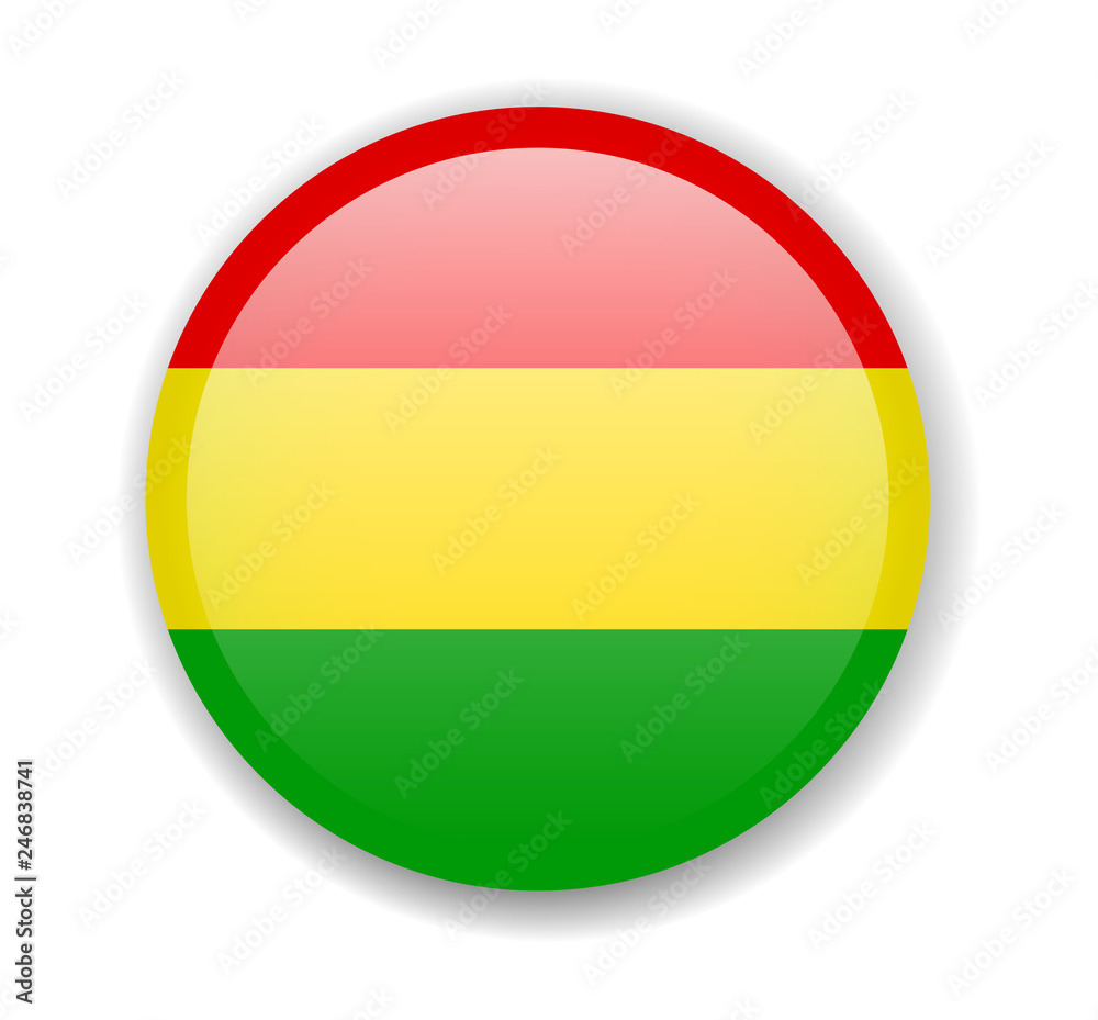 Bolivia flag round bright icon on a white background Bolivia flag round bright icon on a white background