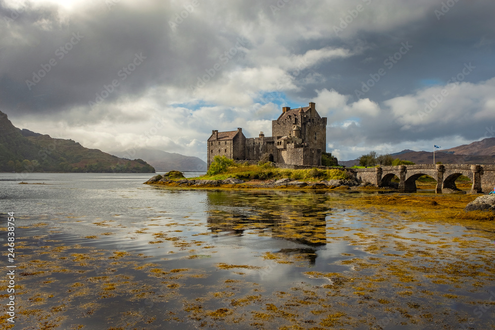 Medieval castle on the lake, Scotland, UK