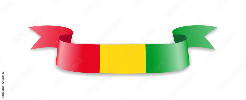 Guinea flag in the form of wave ribbon. Guinea flag in the form of wave ribbon.