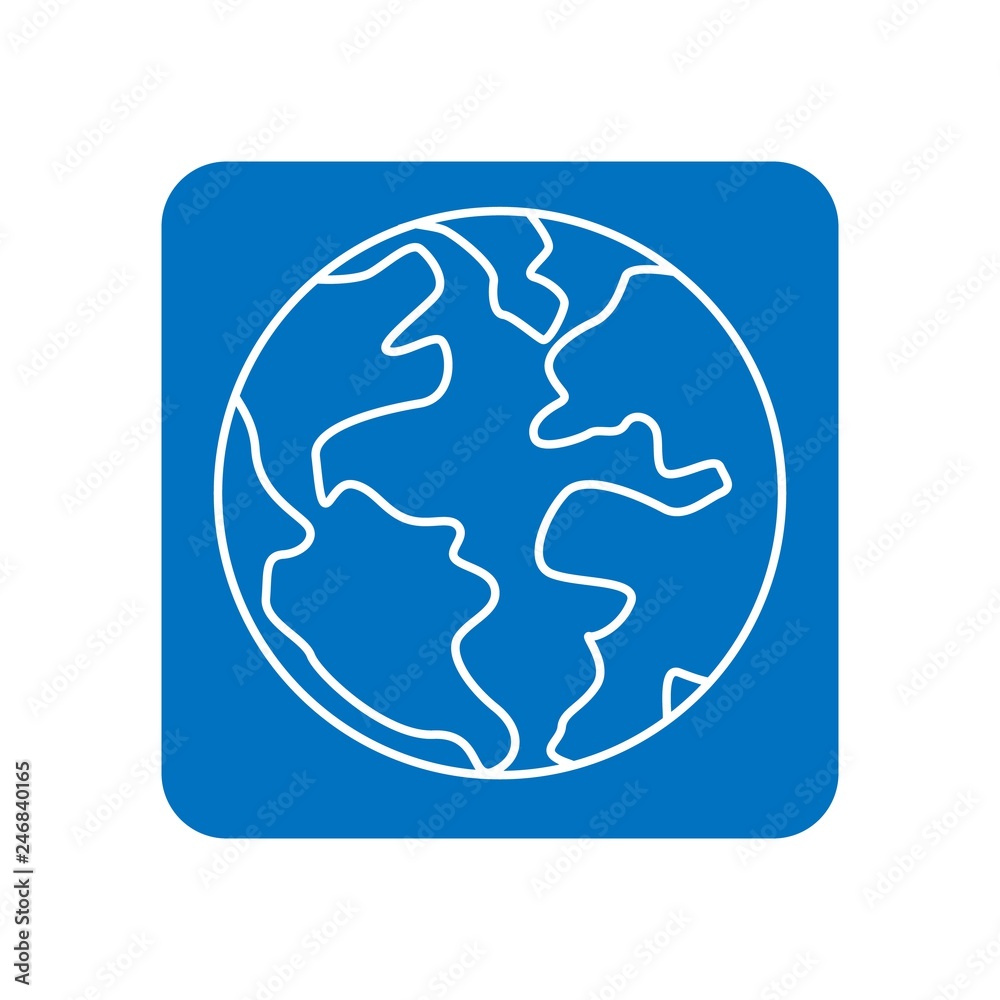 Earth symbol. Planet concept. Globe icon. Flat vector illustration Earth symbol. Planet concept. Globe icon. Flat vector illustration