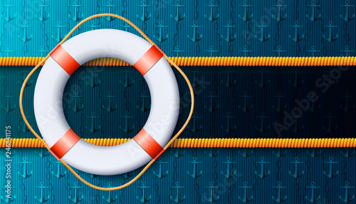 Maritime background with a life buoy.