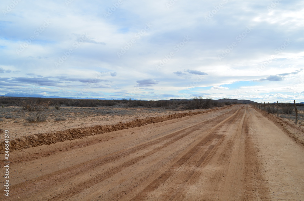 Red dirt road in the desert