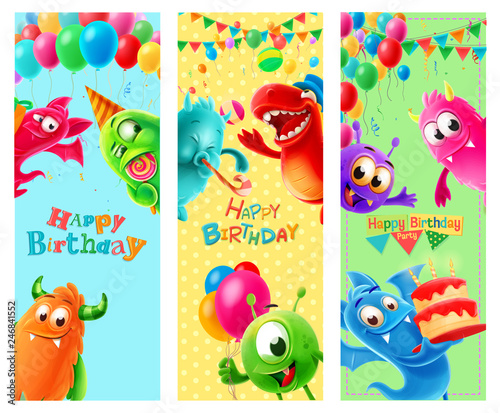 frame graphic with cute monster