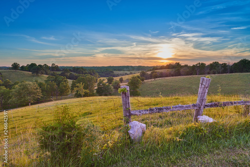 Sunset with Fence, Harrison Co. KY photo