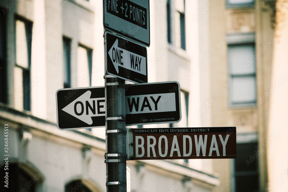 Broadway Street Signs, Manhattan, New York City Broadway Street Signs, Manhattan, New York City