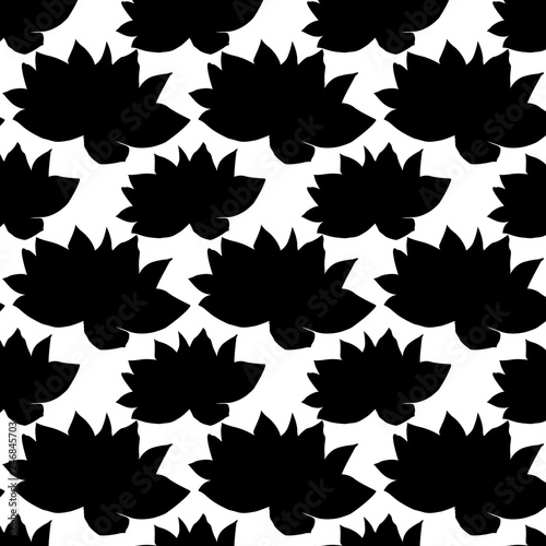 Seamless pattern, flower silhouette Indian lotus flowers, bright multicolored texture. photo