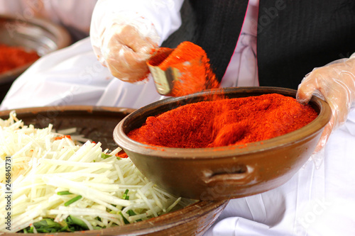 한국의 음식 배추 김치 축제 백그라운드 이미지