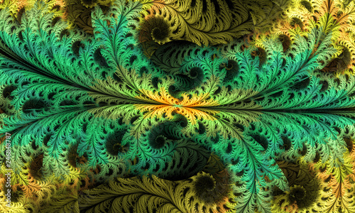 Abstract foliage, beautiful image for art projects. 3D illustration, computer-generated fractal