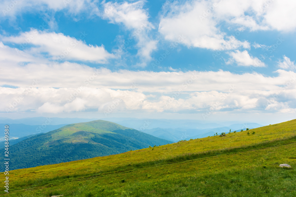 beautiful summer landscape in mountains. sunny weather with gorgeous cloudscape on a blue sky. grassy green slope. beautiful summer landscape in mountains. sunny weather with gorgeous cloudscape on a blue sky. grassy green slope.