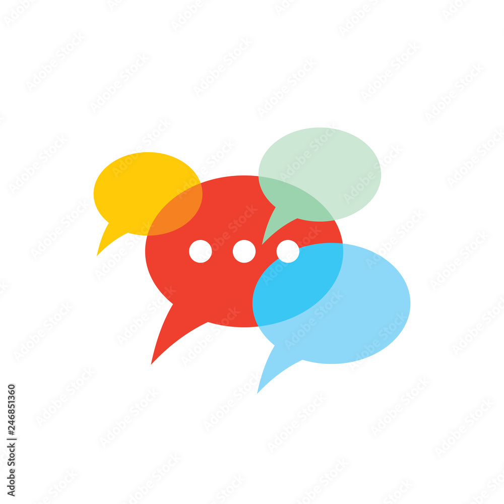 Message - vector logo template concept illustration in flat style. Talking chat creative sign. Social media abstract symbol. Dialogue communication icon. Speech bubble. Graphic design element. Message - vector logo template concept illustration in flat style. Talking chat creative sign. Social media abstract symbol. Dialogue communication icon. Speech bubble. Graphic design element.
