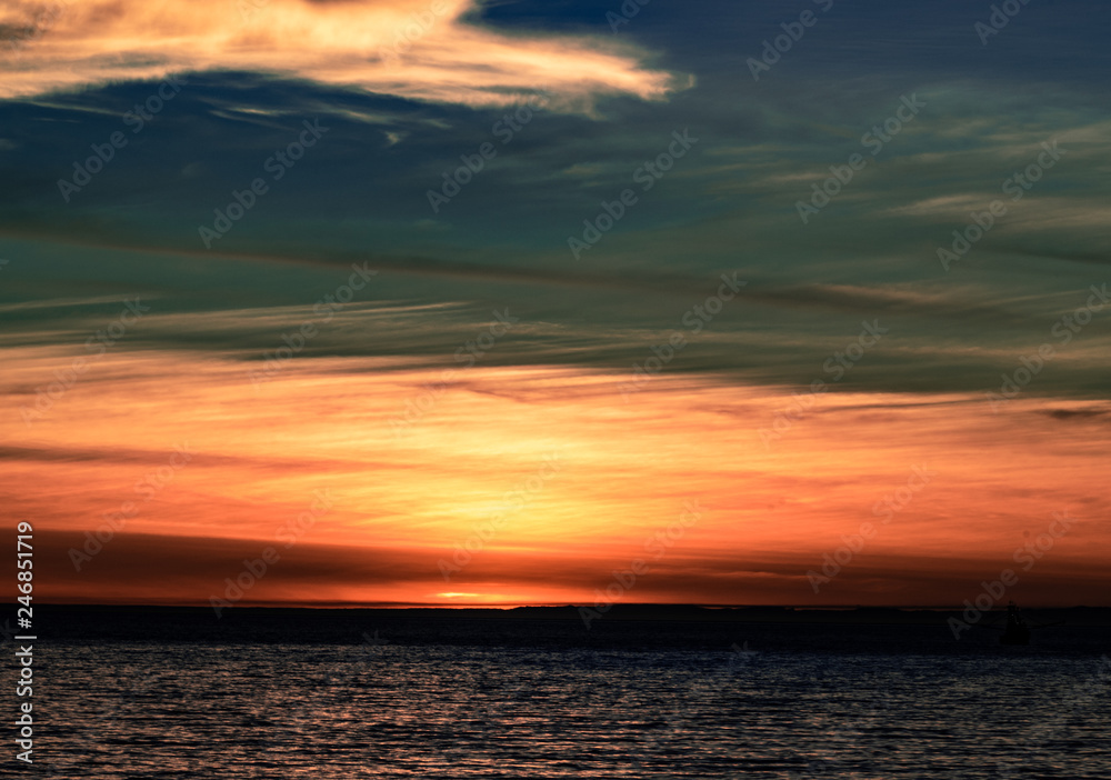Beautiful Sunset Over The Sea Of Cortez (Gulf Of California) Near Puerto Penasco, Sonora, Mexico