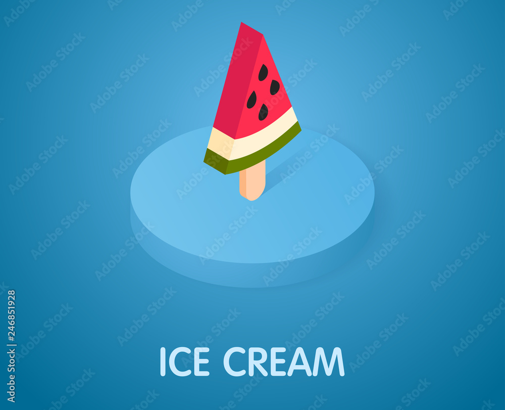 Ice cream isometric icon. Vector illustration. 3d concept Ice cream isometric icon. Vector illustration. 3d concept