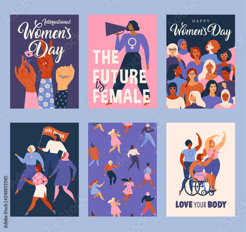 International Women's Day. Vector templates for card, poster, flyer and other users.