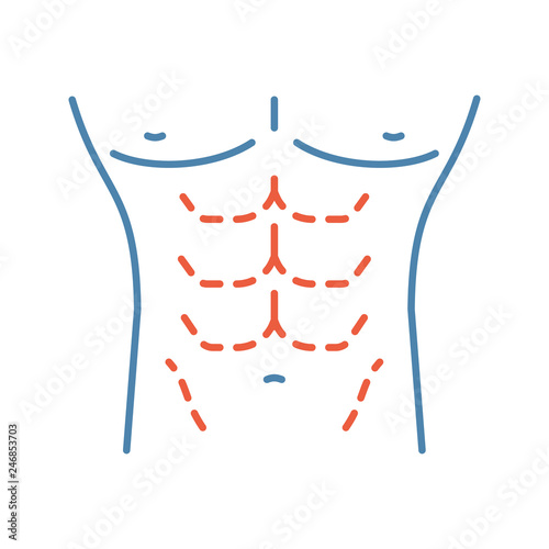Male body contouring surgery color icon