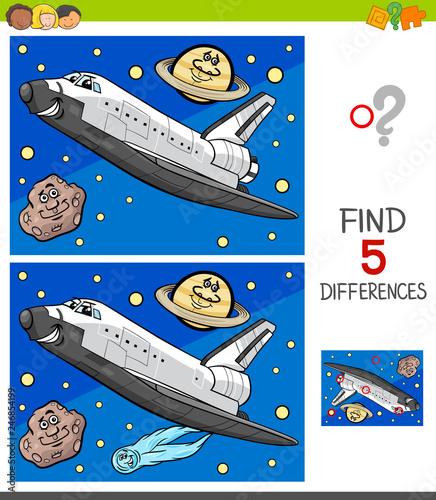 differences game with space shuttle