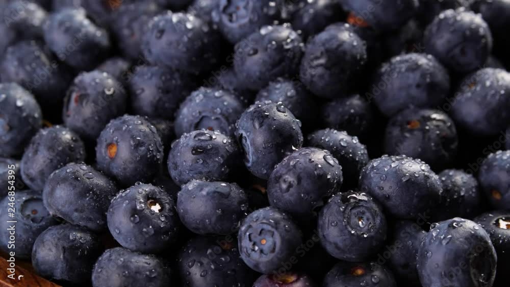 Heap of fresh blueberries rotating. Closeup macro shot. Fresh berry series. 4k. Heap of fresh blueberries rotating. Closeup macro shot. Fresh berry series. 4k.