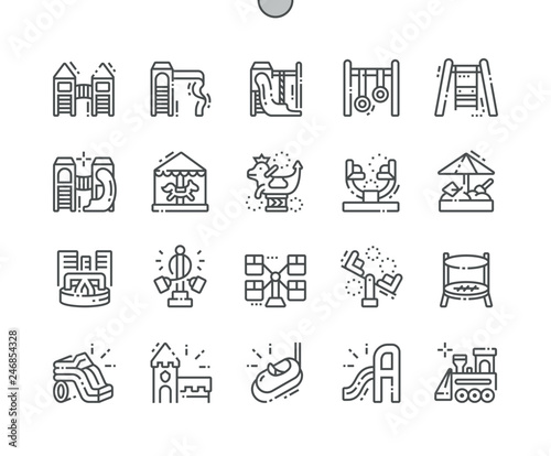 Playground Well-crafted Pixel Perfect Vector Thin Line Icons 30 2x Grid for Web Graphics and Apps. Simple Minimal Pictogram