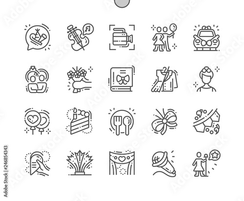 Celebrations Well-crafted Pixel Perfect Vector Thin Line Icons 30 2x Grid for Web Graphics and Apps. Simple Minimal Pictogram