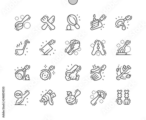 Cutlery Well-crafted Pixel Perfect Vector Thin Line Icons 30 2x Grid for Web Graphics and Apps. Simple Minimal Pictogram