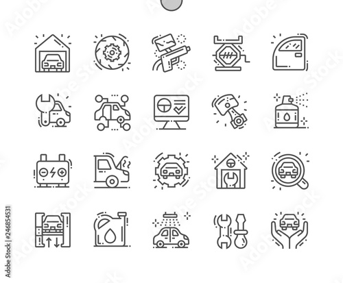 Garage Well-crafted Pixel Perfect Vector Thin Line Icons 30 2x Grid for Web Graphics and Apps. Simple Minimal Pictogram