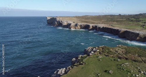 Cliffs of Guadamia in Asturias Spain photo