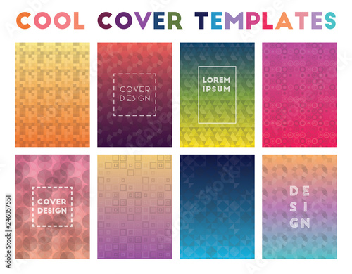 Cool Cover Templates. Admirable geometric patterns. Breathtaking background. Vector illustration.