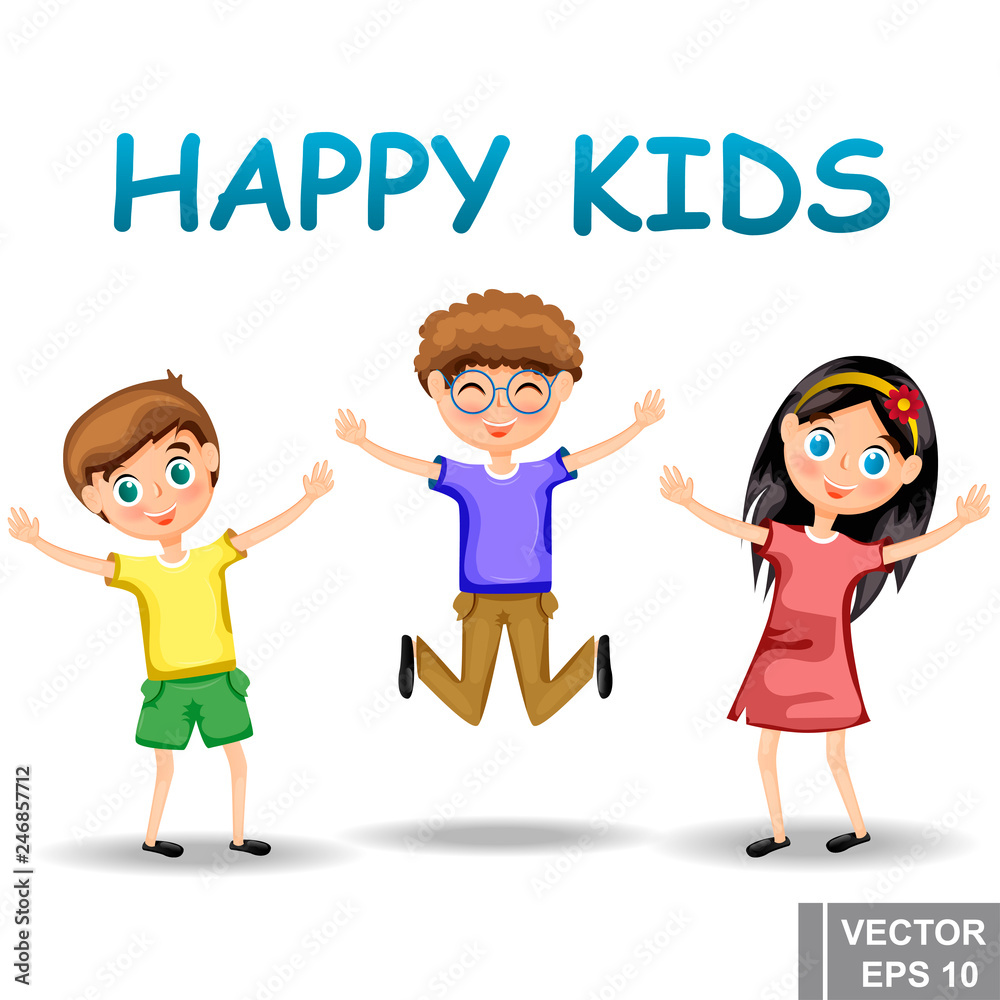Children. Kid. Happy. Cartoon style. Bright. Character. For your design. Animals Children. Kid. Happy. Cartoon style. Bright. Character. For your design. Animals