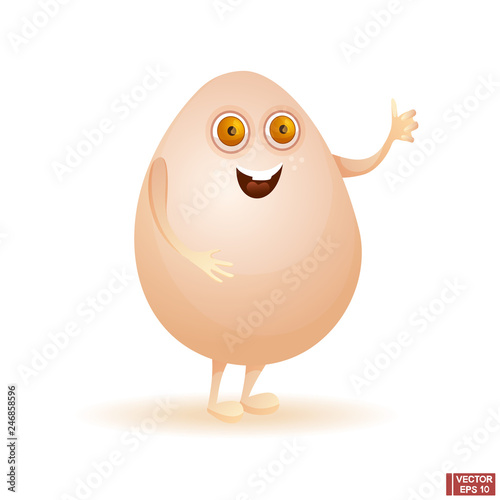 Cartoon character happy Easter egg.