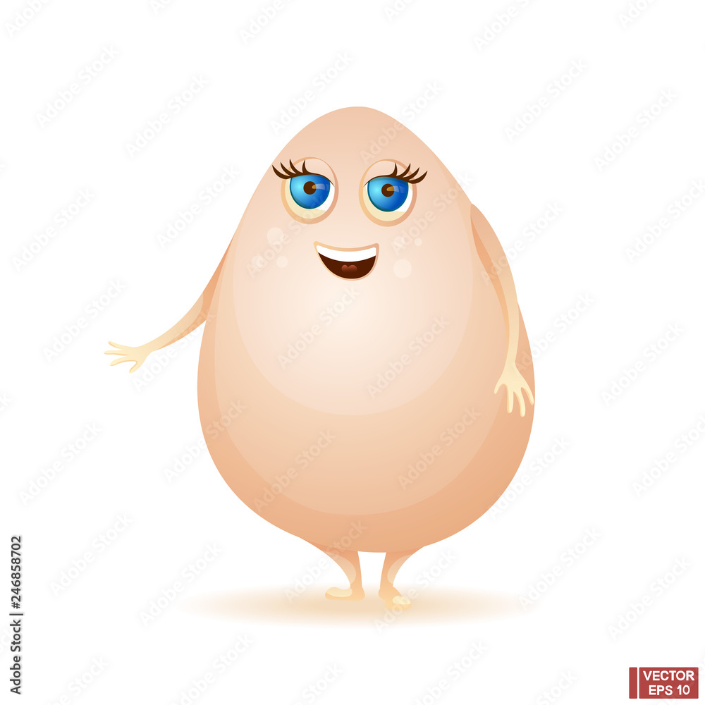 Fototapeta premium Cartoon character happy Easter egg.