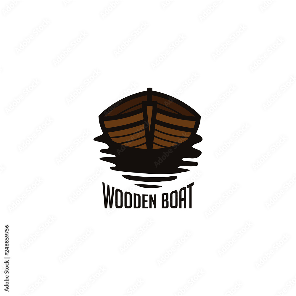 wooden boat logo vector wooden boat logo vector