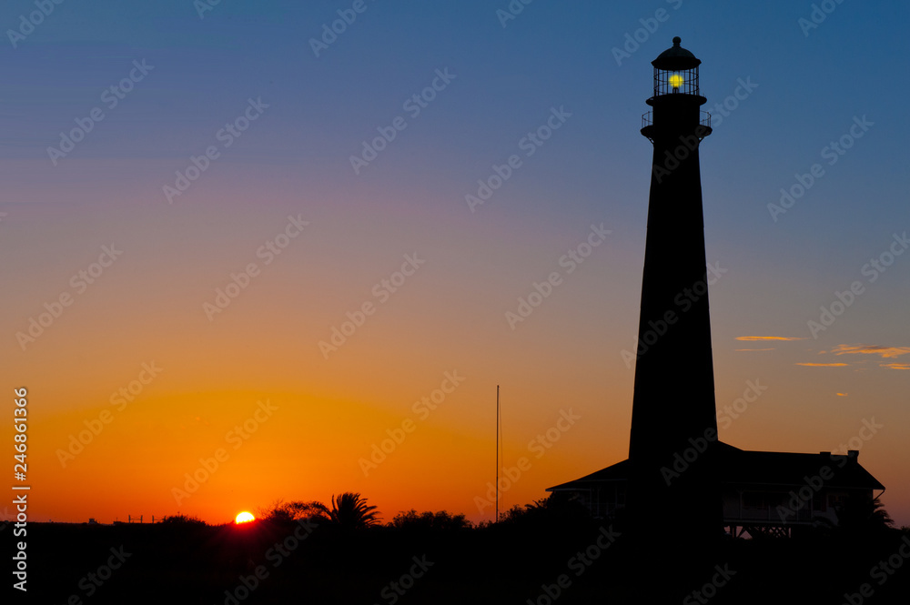 lighthouse at sunset