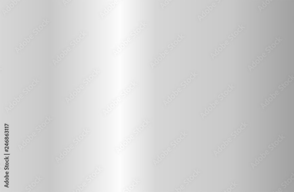 Realistic silver gradient texture. Shiny metal foil gradient. Vector illustration
