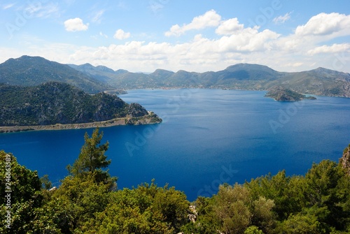 View over Selimiye village and islands near Marmaris, Turkey