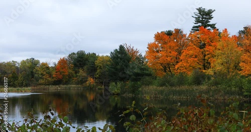 Salisbury Pond in Worcester, Massachusetts late autumn 4K photo