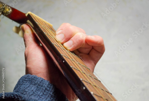 Guitar, chord, game, music, the neck of the guitar